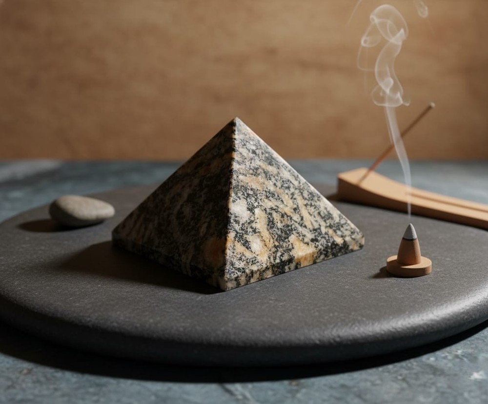 Zebra Jasper Healing Stone Pyramid