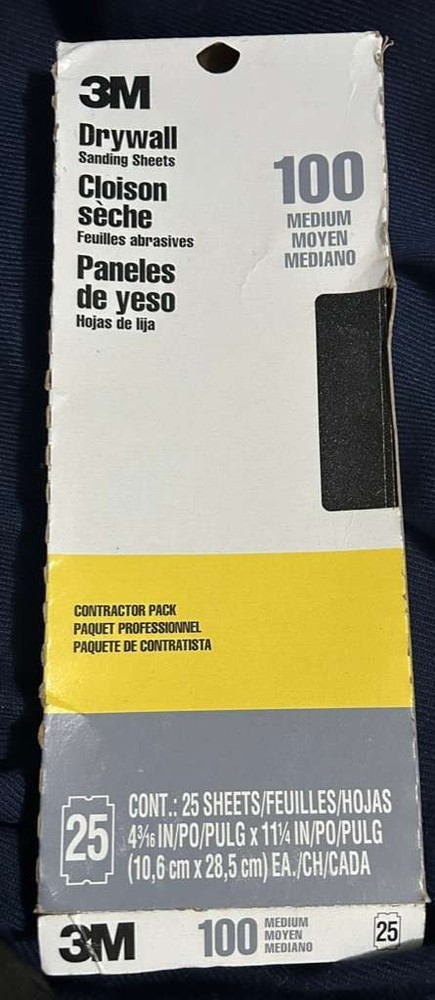 3M Drywall Sanding Sheets 100 Grit Medium | Contractor Pack 25 Sheets