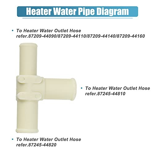 2Pcs Heater Water Pipe for Toyota RAV4 2006 2007 2008 Heater Hose Tee Heater