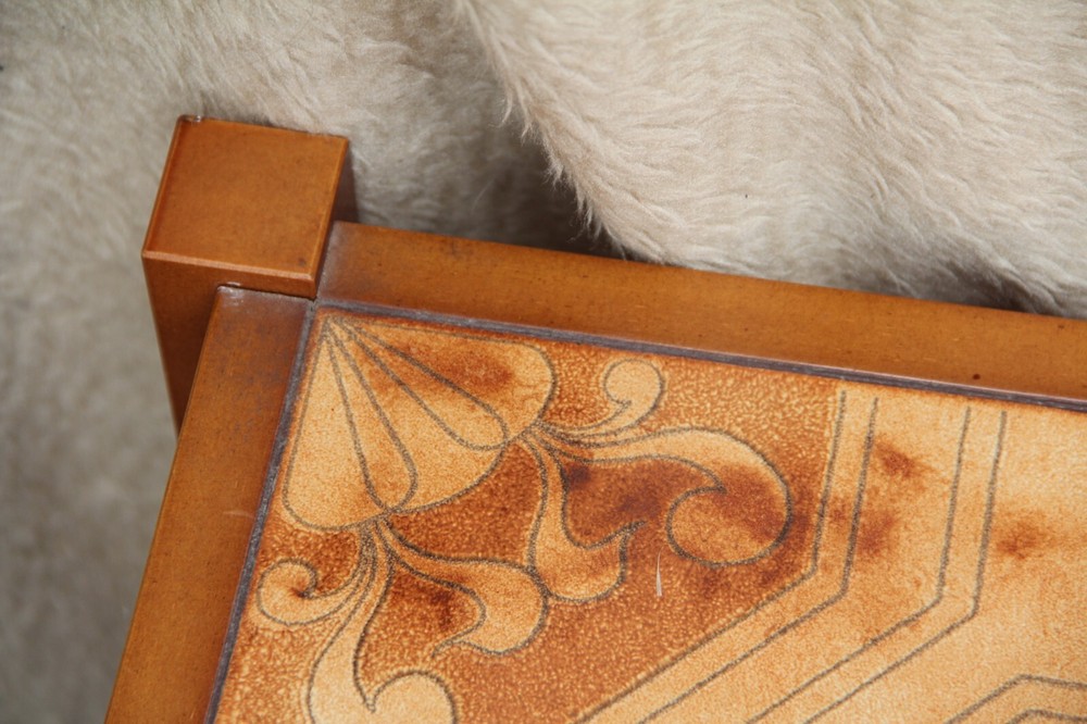 Vintage Mid Century Danish Solid Teak tiled Coffee Table.