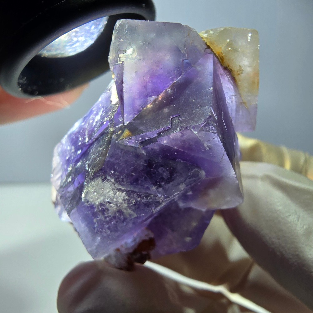 Phantom Fluorite Cube Specimen, purple white Okorusu, Namibia 45*37*26mm