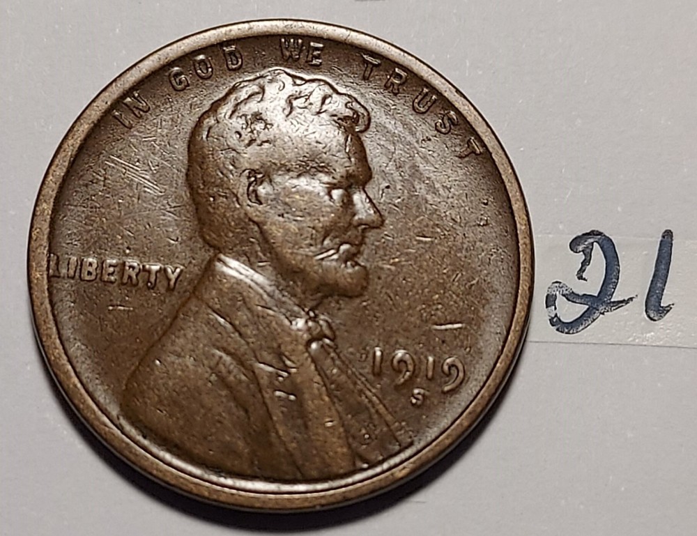 1919-S Lincoln Wheat Cent         #21