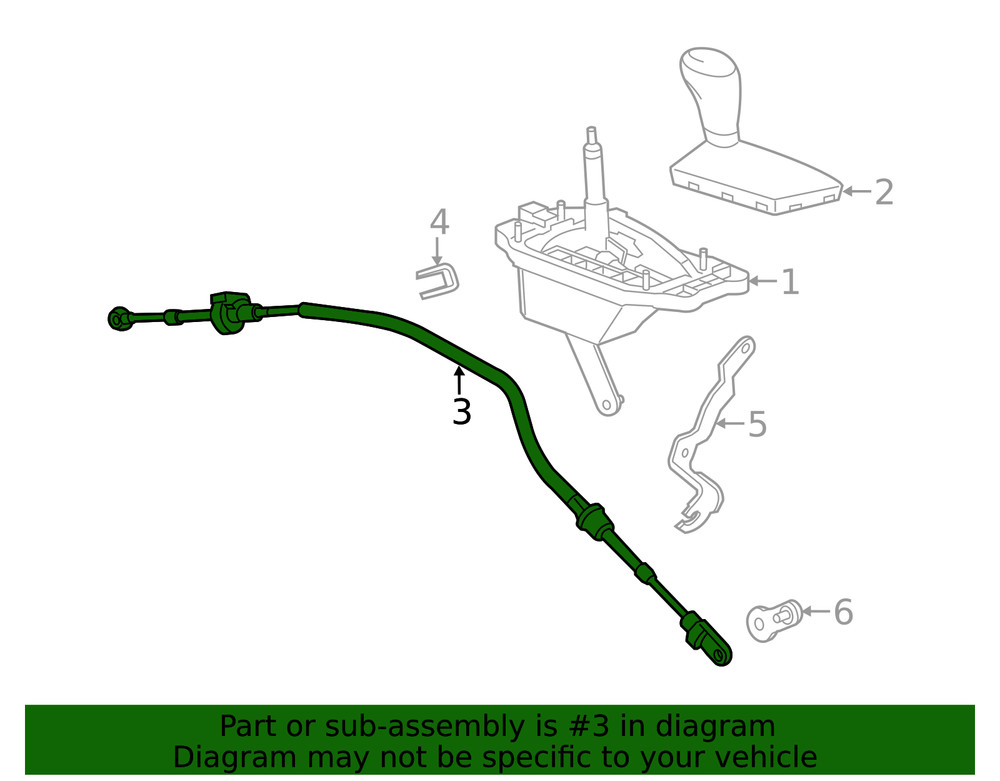 Genuine GM Automatic Transmission Range Selector Lever Cable 23104556