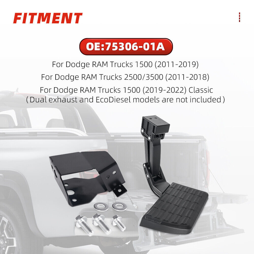 Rear Tailgate Bed Side Step Retractable Bumper Step For Dodge Ram 1500 2500 3500