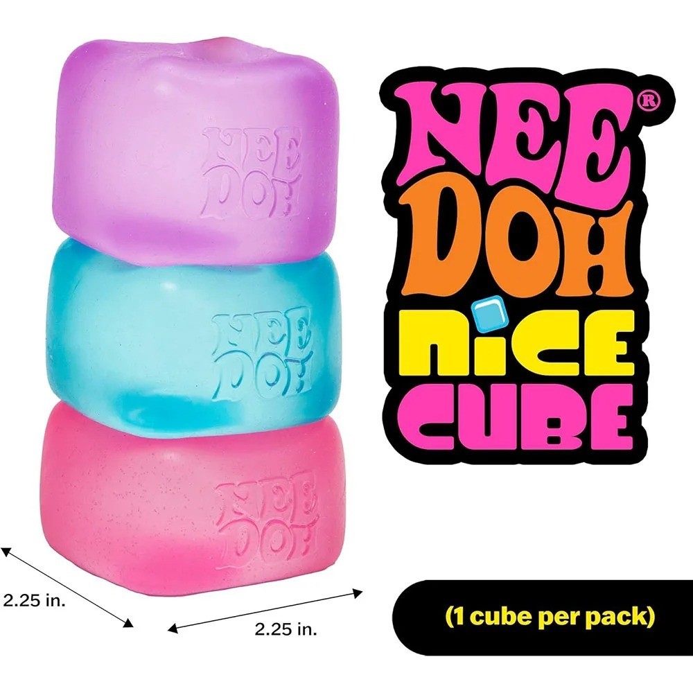 NeeDoh Nice Cube Squishy Stress Toy - Super Solid Fidget Cube, Stress Releif