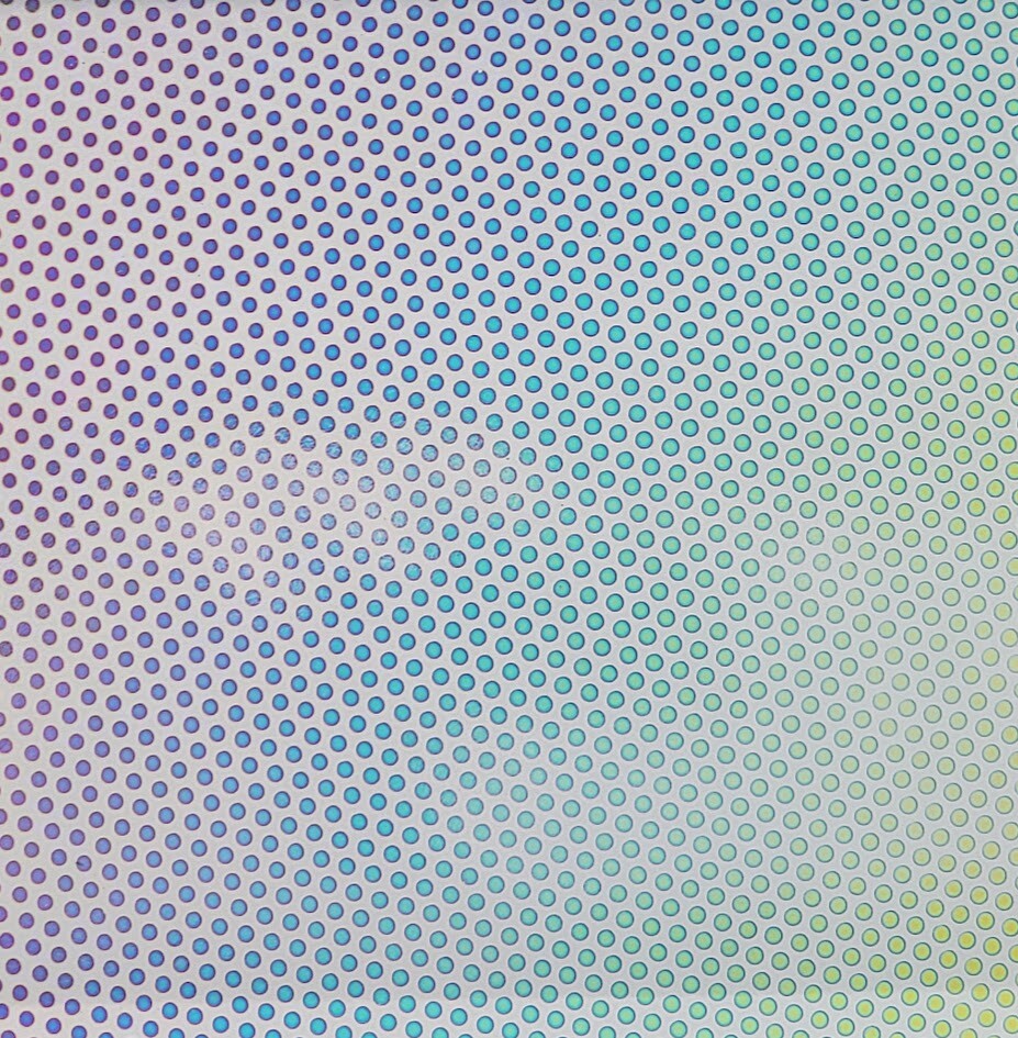 1x2" System 96 Thin Clear Dot 1 Pattern on Rainbow 2 Dichroic 96 COE Glass