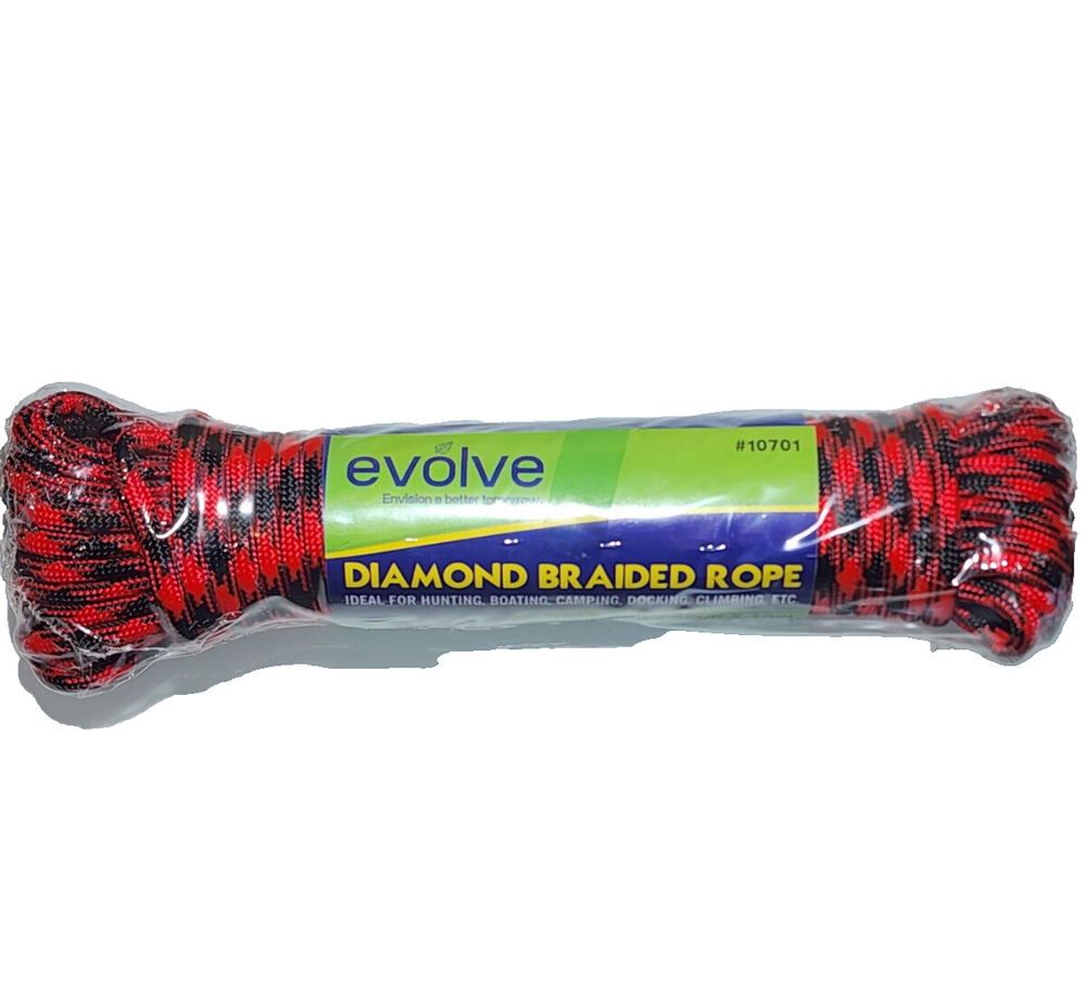 Evolve Diamond Braided Rope Red And Black 2 sizes available