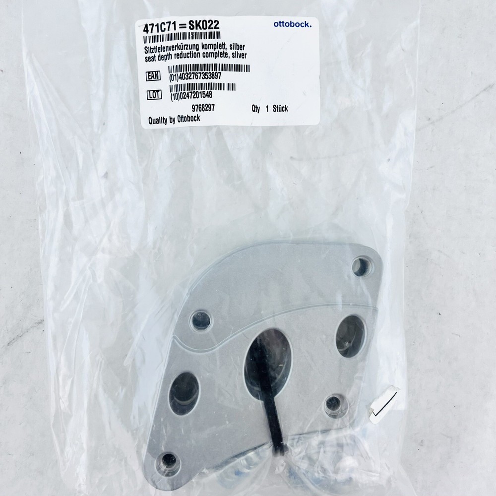 Seat Depth Reduction Set Plates and Hardware Silver for Ottobock