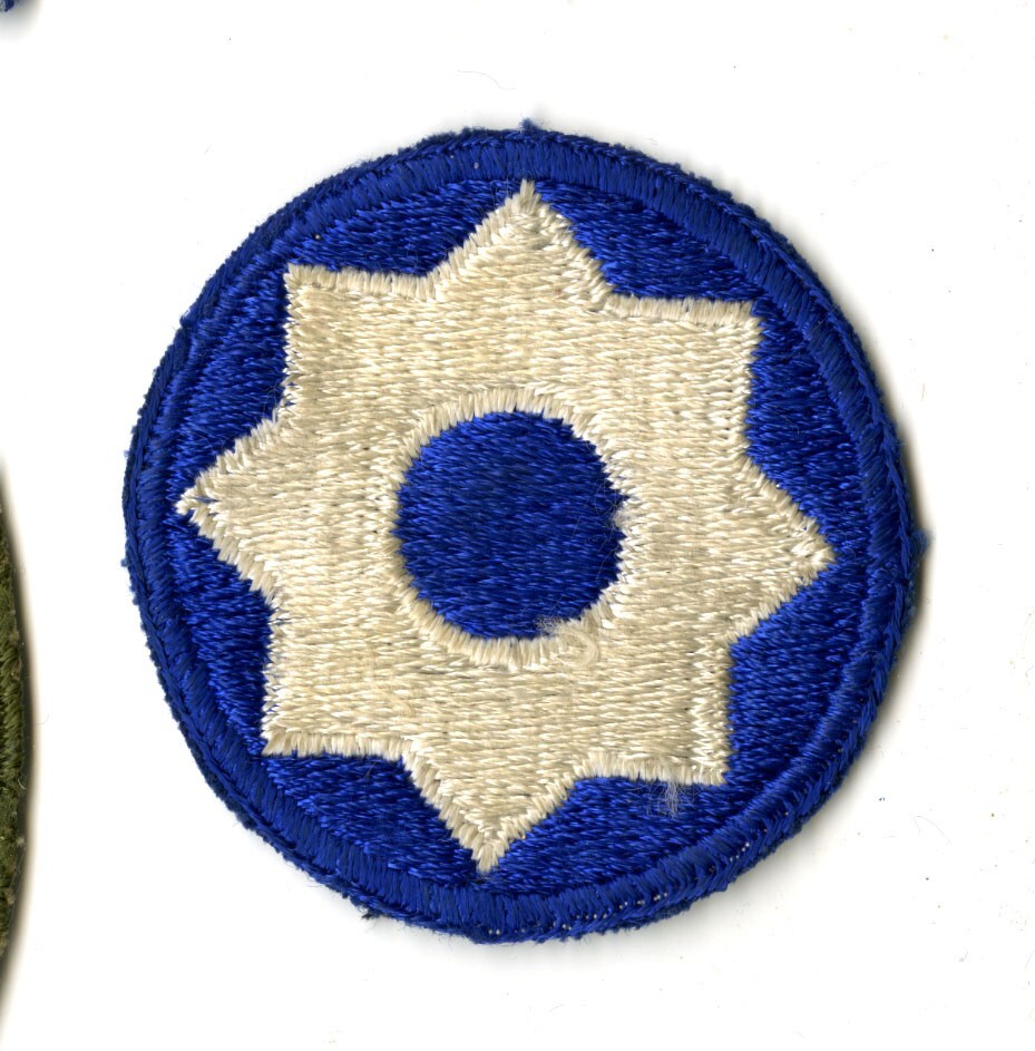 8th Service Command White Back Patch WWII Vintage Southern States