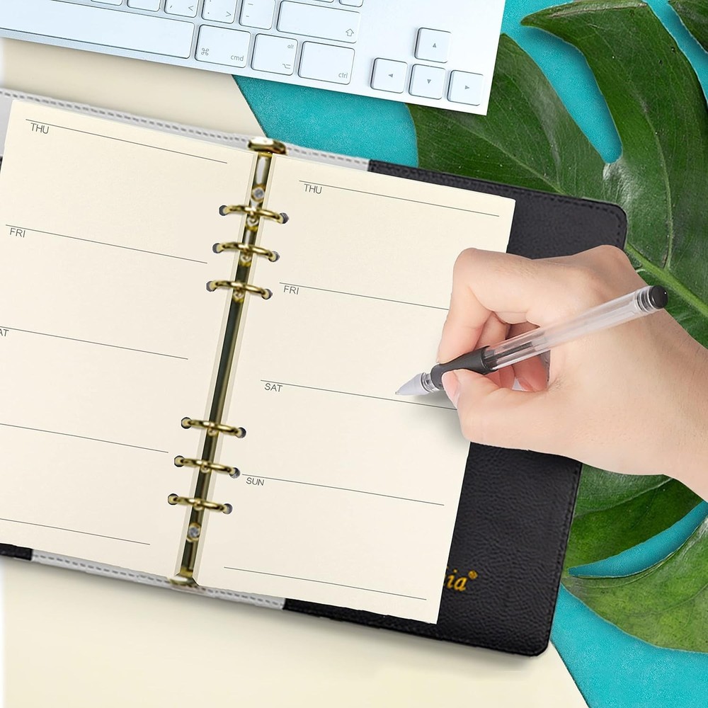 Compact A6 Weekly Planner Refill - 45 Double-Sided Sheets for Easy Planning