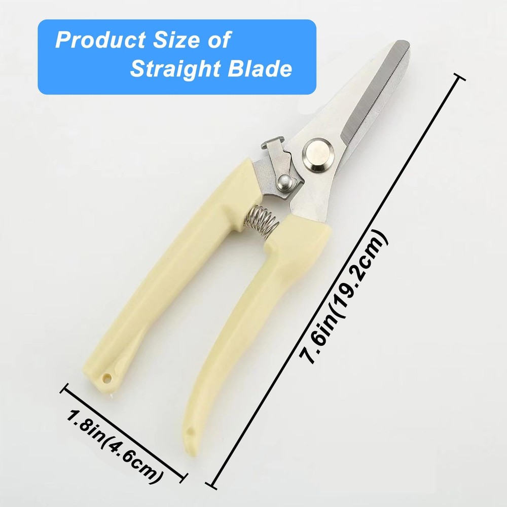 Yolmooat 2Pcs Professional Pruning Shears (Include 1 Bypass General, White