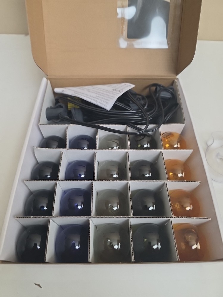 Clear Globe String Lights 20 Bulbs White Wire Room Essentials NEW