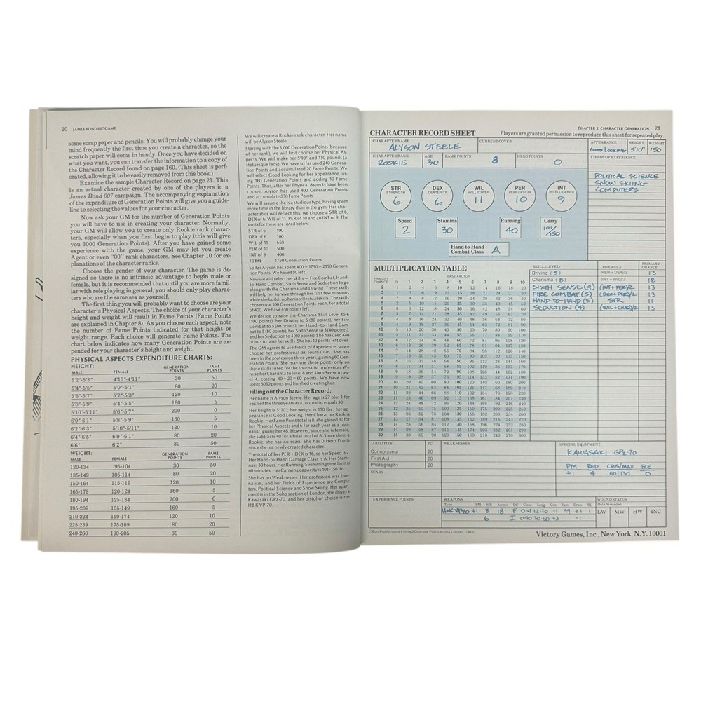 VG Games JAMES BOND 007 BASIC GAME paperback rulebook CM111425