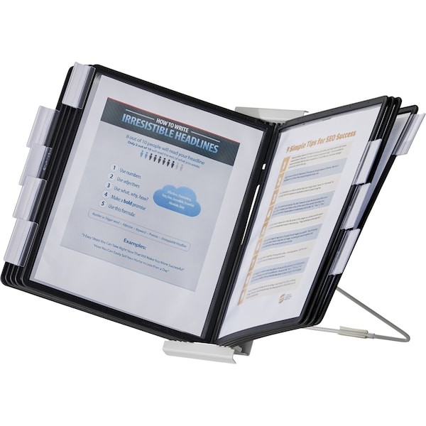 INSTAVIEW 561201 Desk Ref Sys, 10 Panels, Black