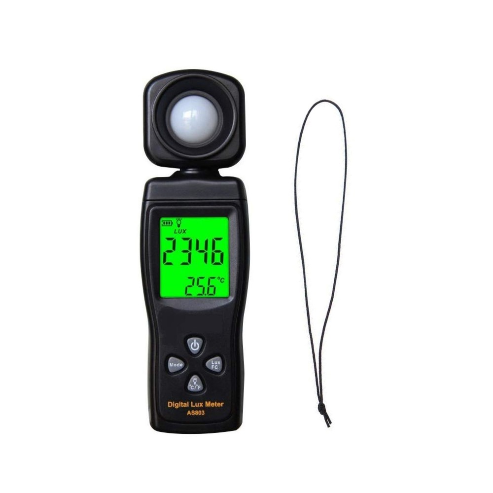 Portable 200K Lux Range Illuminance Meter W/ 180° Adjustable Sensor&Backlight