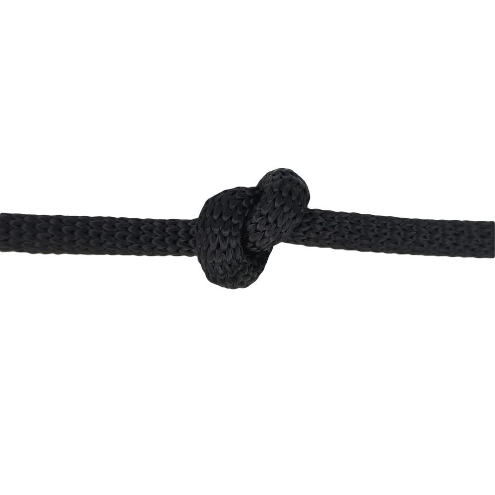 3/8 Inch Black Dacron Polyester Rope 250 Foot Spool | Solid Braid Industrial Gra