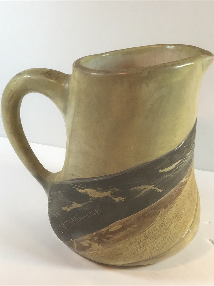 vintage hand thrown pottery pitcher