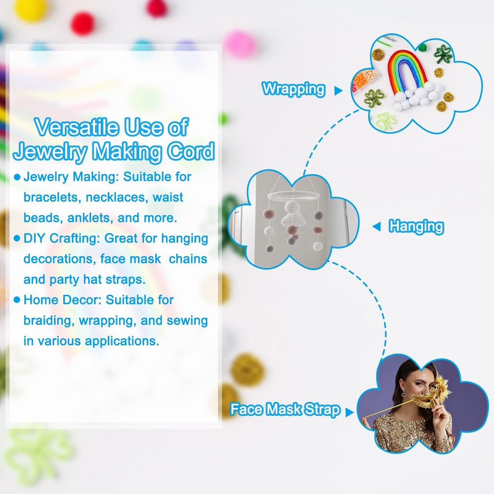 Elastic Cord, 2 mm Stretchy Elastic String 77 Yards Dark Blue