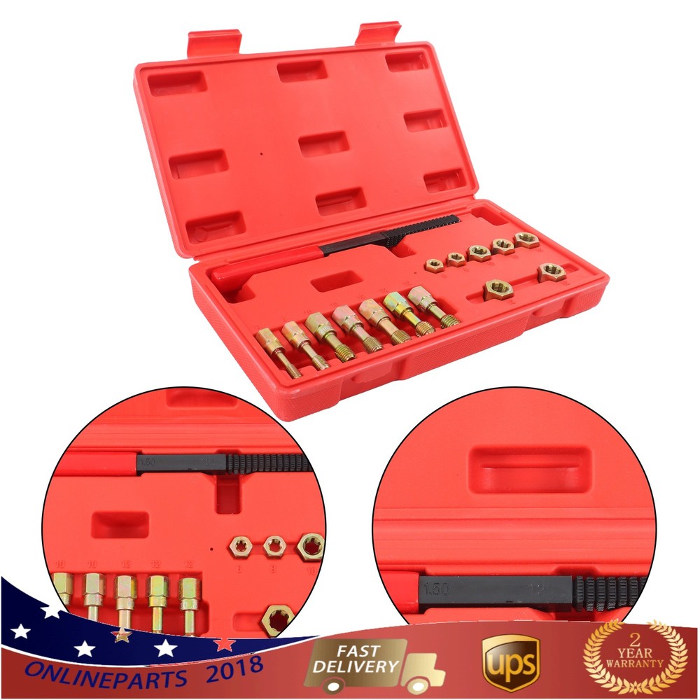 Thread Restorer Tool Thread Set 15Pcs Metric Thread Chaser Set M6 M8 M10 M12