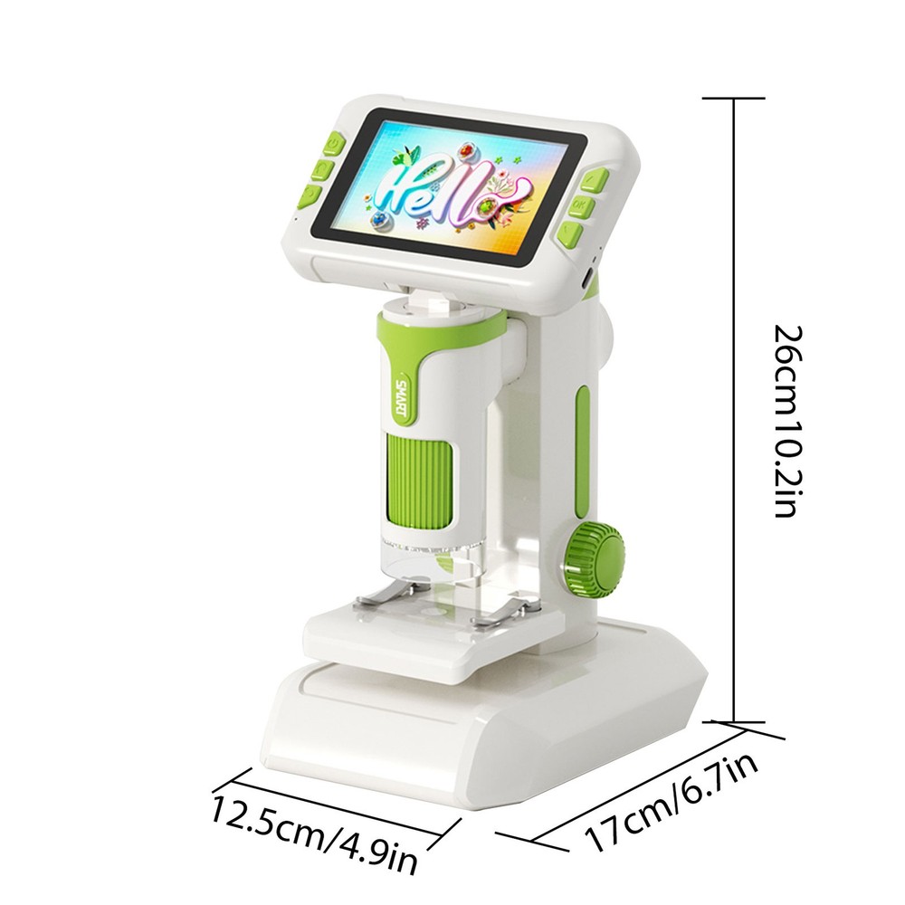 Kids Microscope 1600X Digital Microscope With 4 Inch 1080P Screen Handheld