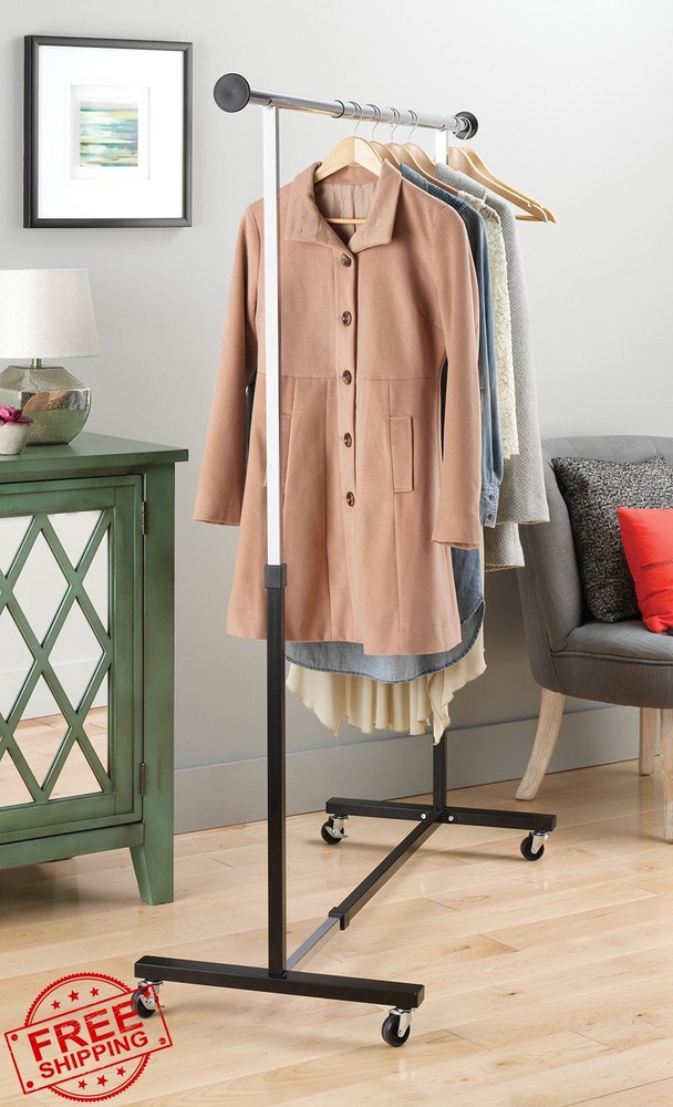 Whitmor Rolling Garment Rack, Adjustable Clothes Hanger