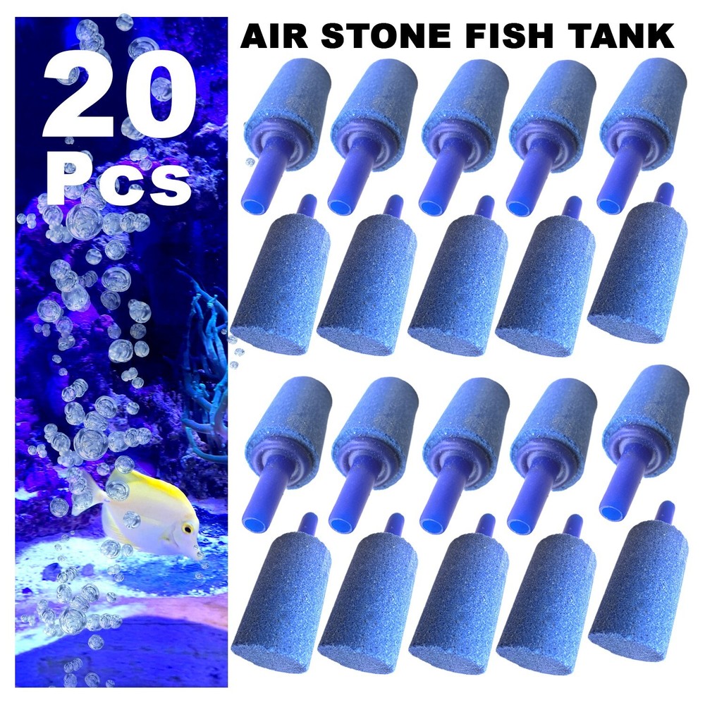 20 Pcs Air Diffuser Mineral Bubble Hydroponic Oxygen Stone Aquarium Fish Tank
