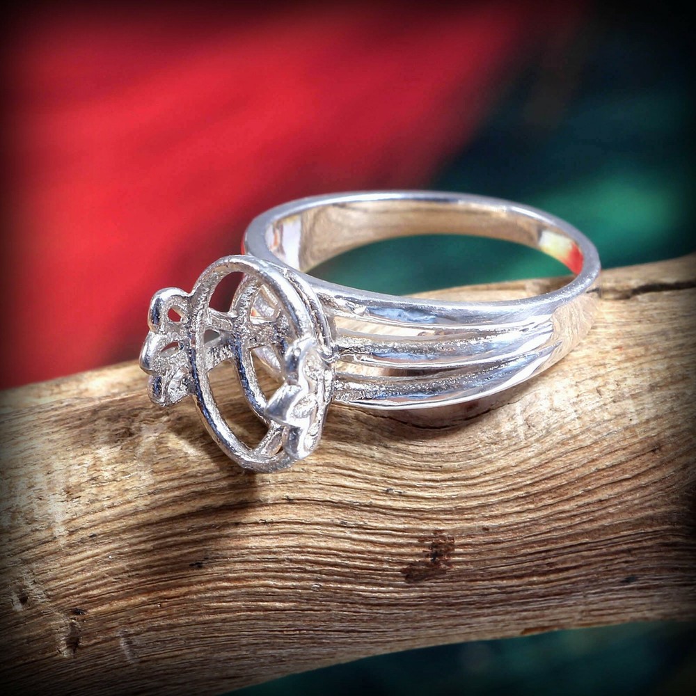 Semi Mount Ring Stone Setting Size 14X10 MM Oval Shape 925 Sterling Silver Ring