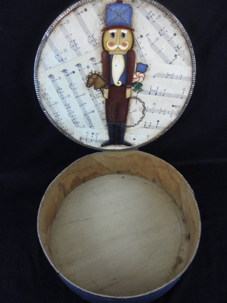 Nutcracker Cheesebox Handpainted Terrye French Design OOAK