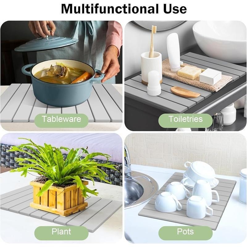 Stone Drying Mat Diatomaceous Earth Fast Drying Space Saving Kitchen Accessory