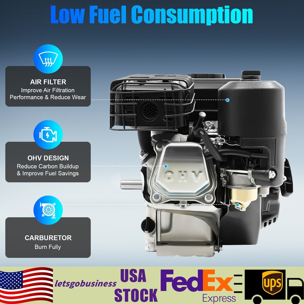 212cc 7.5HP 4-Stroke Gasoline Engine Steel Start Engine W/ Pull Start