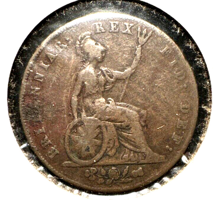 Great Britain 1827 half penny KM 692 VF