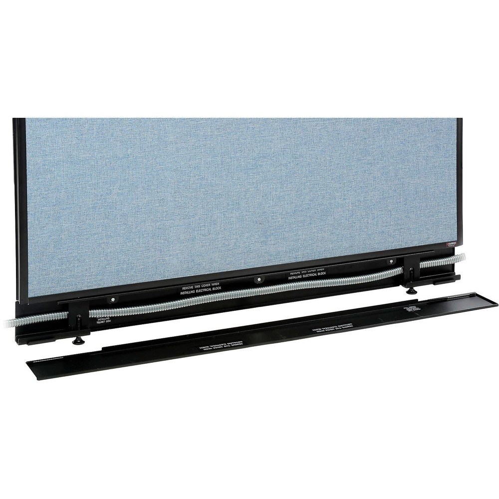 36-1/4"W x 64"H Office Partition Panel with Pass-Thru Cable Blue