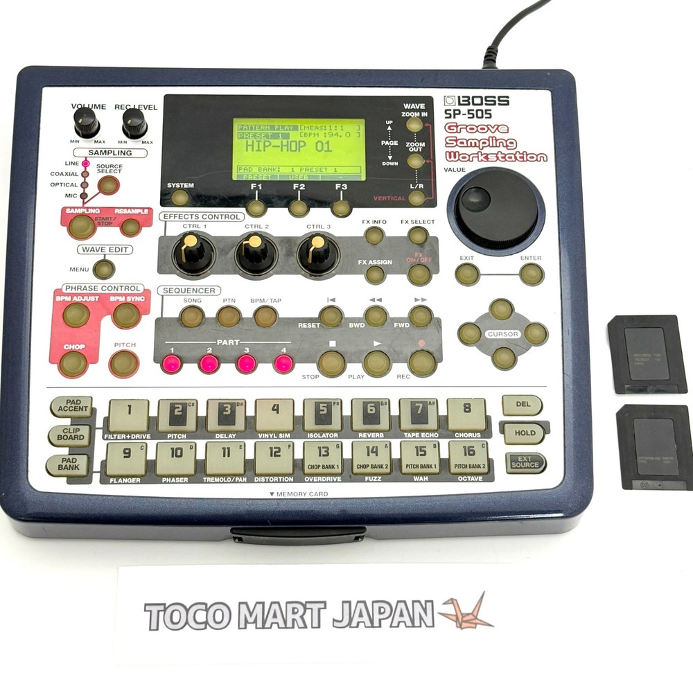 BOSS SP-505 Groove Sampling Workstation Digital Sampler W/Adapter, Memory card