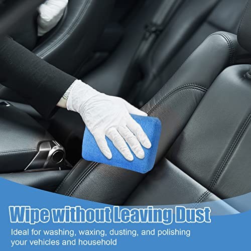 32 Pcs Microfiber Applicator Pads Soft Microfiber Foam Buffing Car Blue