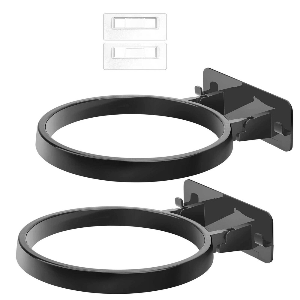 2PCS Black Durable Wall Mounted Polypropylene Basketball Storage Rack Holder