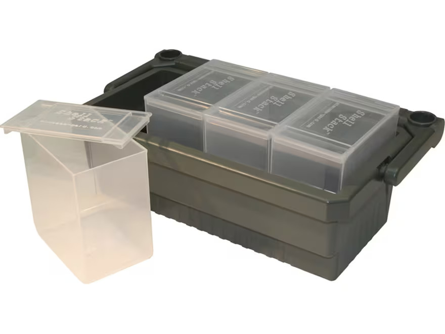 MTM Shotshell Box Caddy Army Green with 4 Shell Stack 25-Round Shotshell Boxes