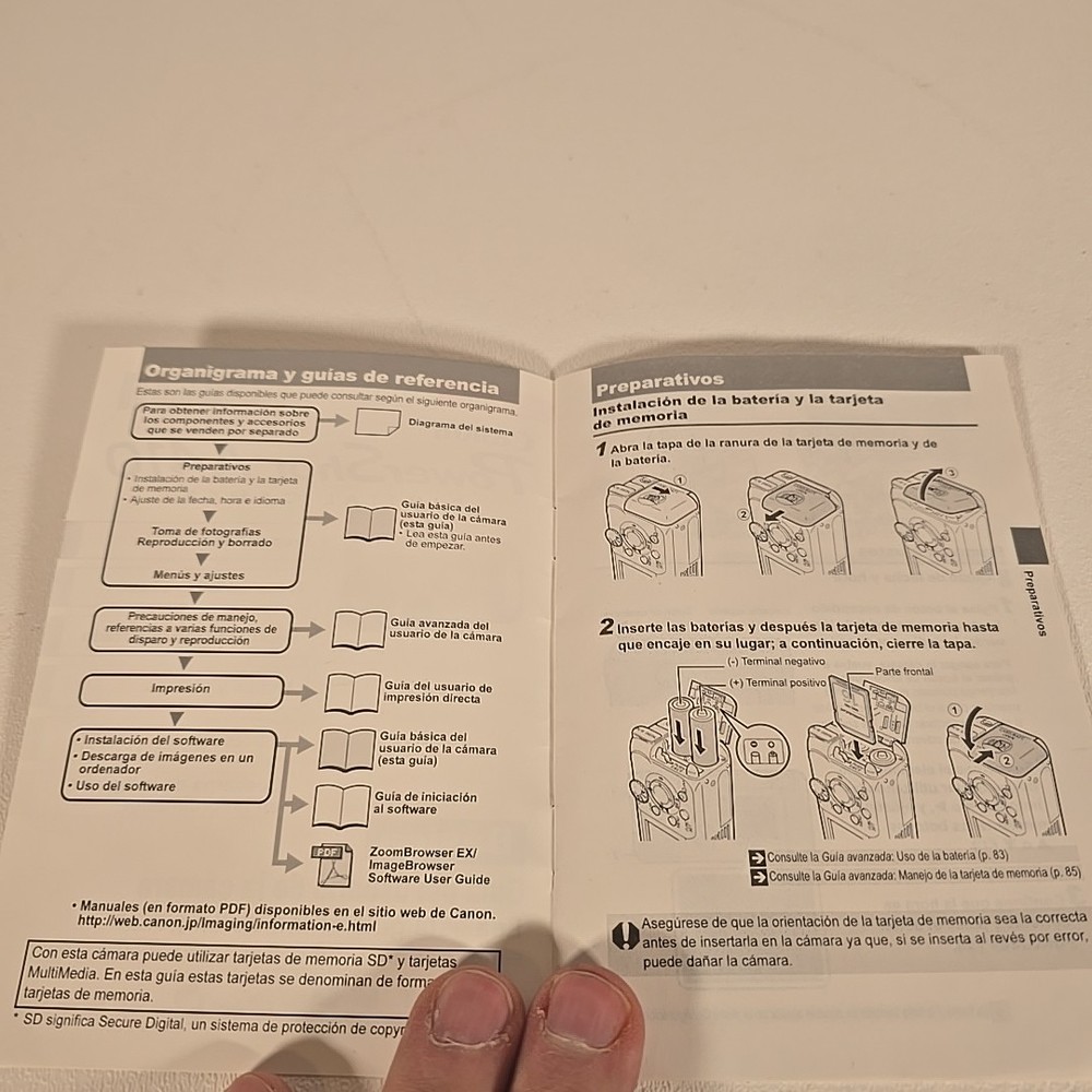 Original CANON Spanish Instruction Manual For POWERSHOT A410 Digital Camera