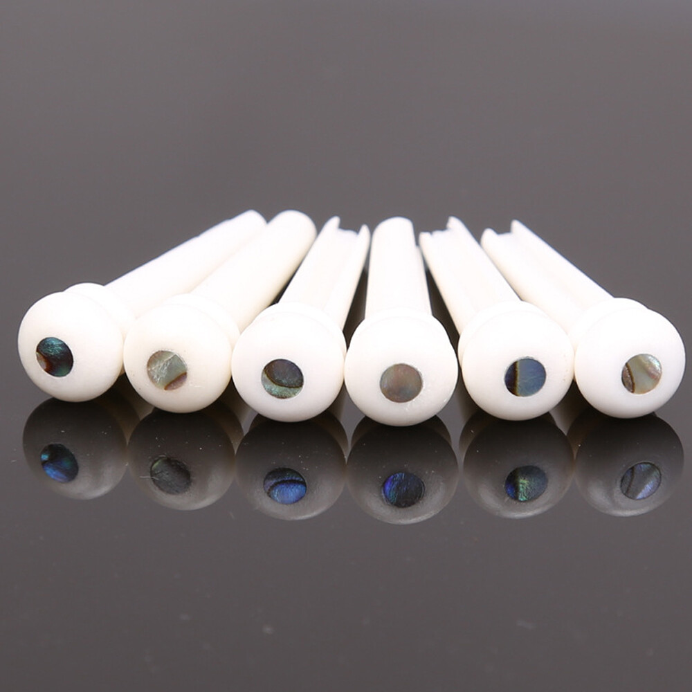 12X Bone Guitar Bridge Pin String Peg Abalone shell Dot Luthier nut saddle