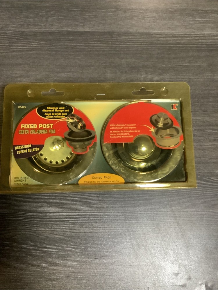 K5475 Strainer & Disposal Flange Set Combo Pack Polished Chrome NOS