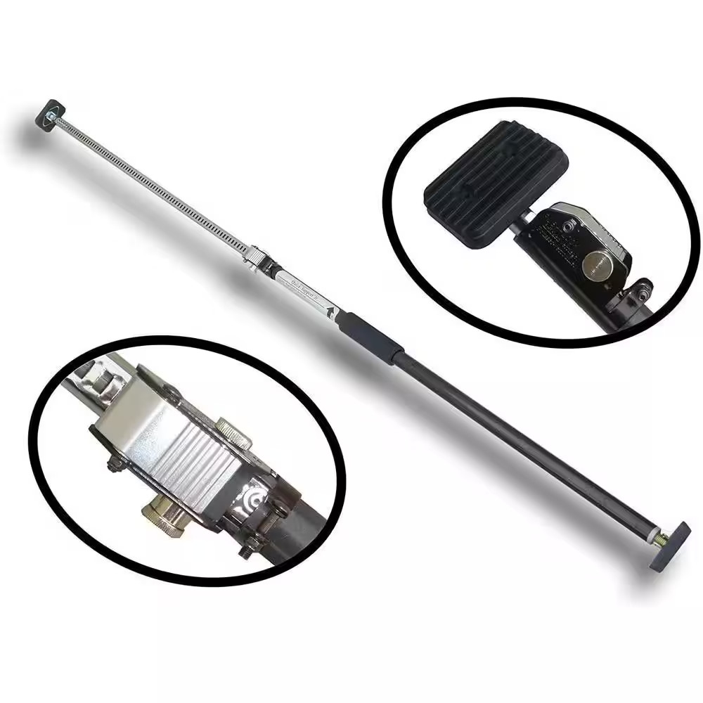 3.6 Ft. to 6 Ft. Black Steel Adjustable Cargo Bar with Self-Locking Spring Ratch
