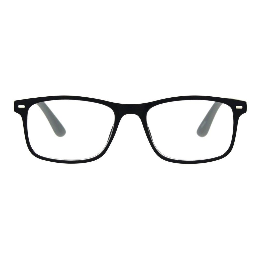 Magnified Reading Glasses Clear Lens Matte Finish Rectangular Spring Hinge