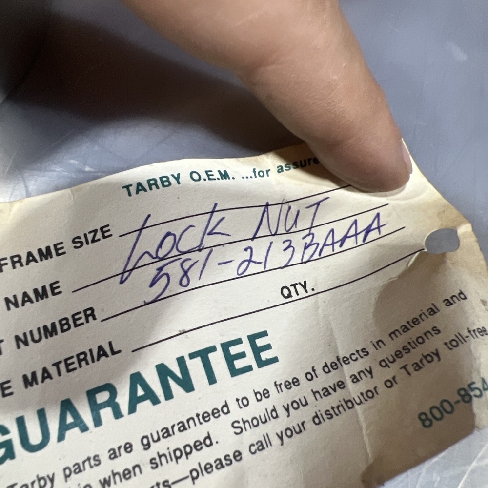 TARBY Lock Nut 581-213BAAA Nos Surplus