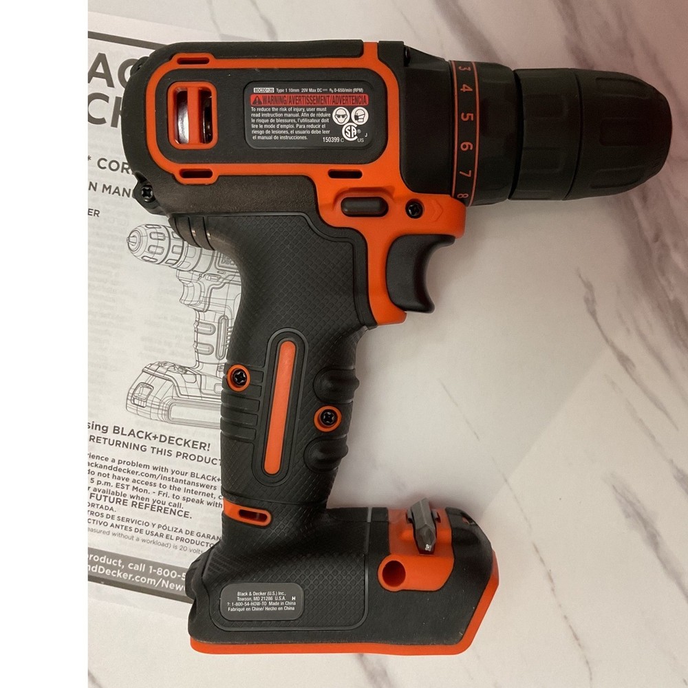 Black+Decker 20V MAX Cordless Drill Driver BDCDD120C Open Box