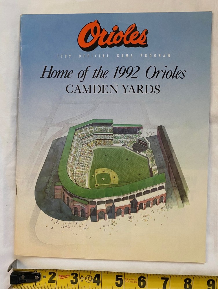 1989 Baltimore Orioles MLB Official Game Program Ron Shelton Phil Bradley