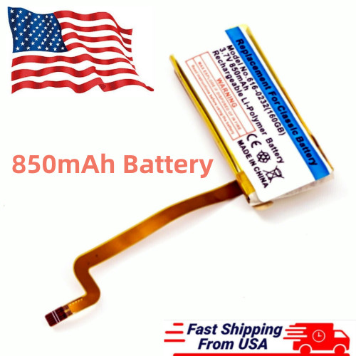 850 mAh Replacement Battery iPod Classic 5th 6th Generation A1238 A1136 Thick
