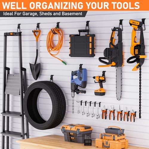 Heavy Duty Slatwall Hooks, Black Garage Slatwall Panel Accessories 36 Pack