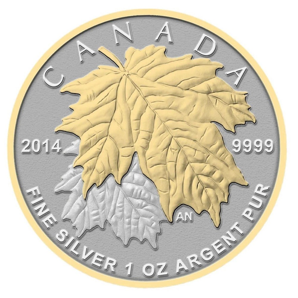 2014 Canadian 5-Coin Silver Reverse Proof Maple Leaf Set