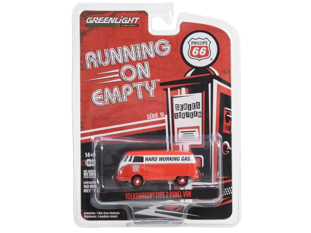 Type 2 Panel Van Red and White Service Running on Empty Series 16 1/64...