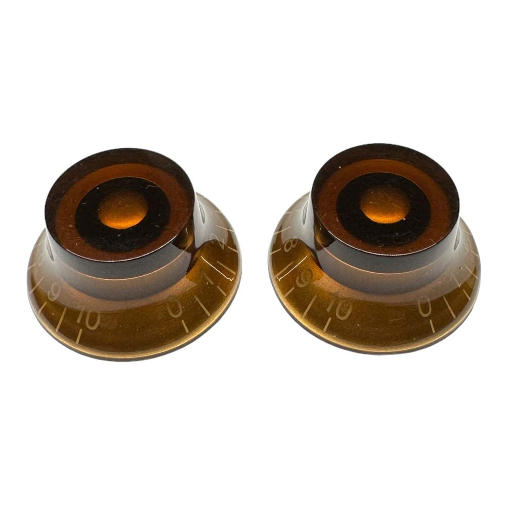 AxLabs Aged Gold Bell Knob White Font - 2 Pack