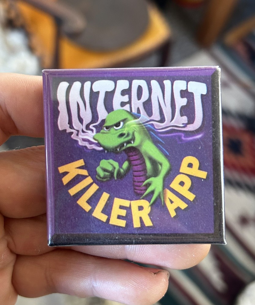 Internet Killer App Netscape Internet Vintage Computer Tech Button Pin Pinback